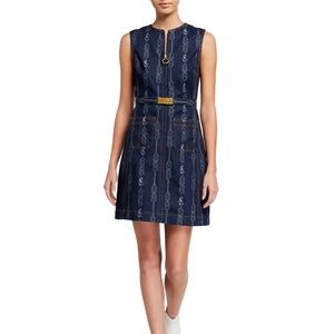 Tory Burch Gemini Jacquard Womens Denim Dress NWT Size 6